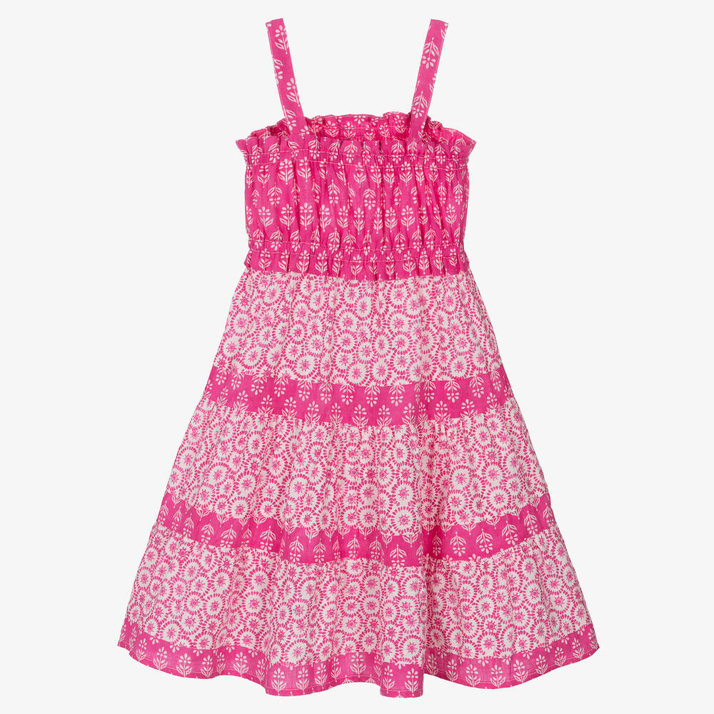 Mayoral-Розовый хлопковый сарафан в цветочек | Childrensalon Outlet