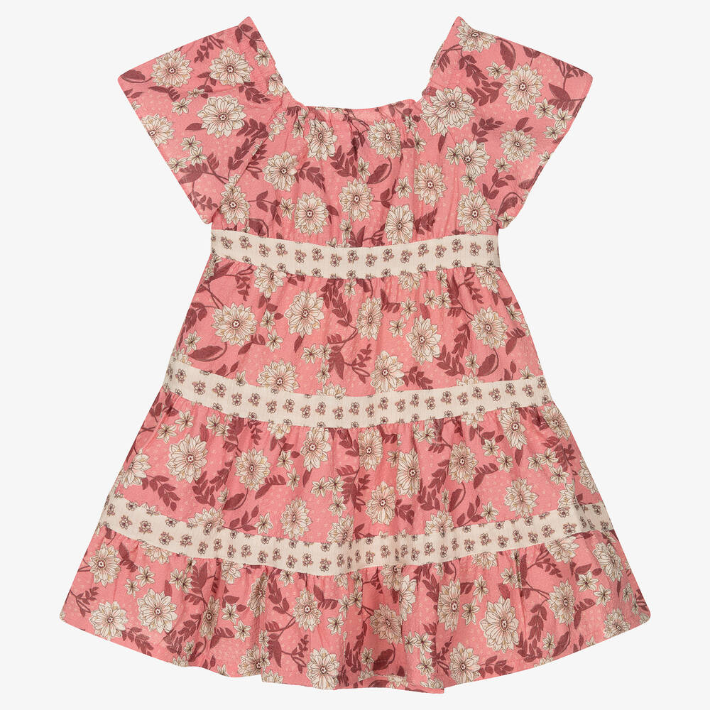Mayoral-Girls Pink Floral Crêpe Dress | Childrensalon Outlet