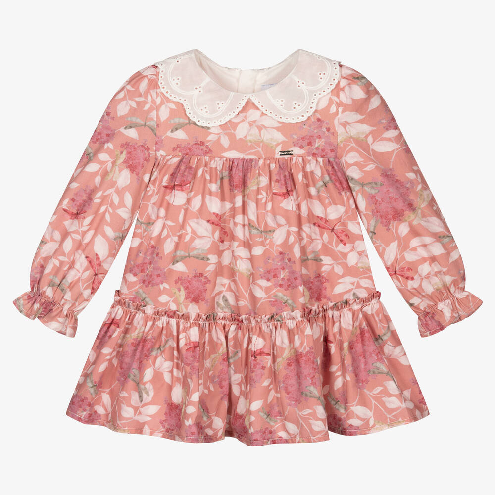 Mayoral - Girls Pink Floral Dress | Childrensalon