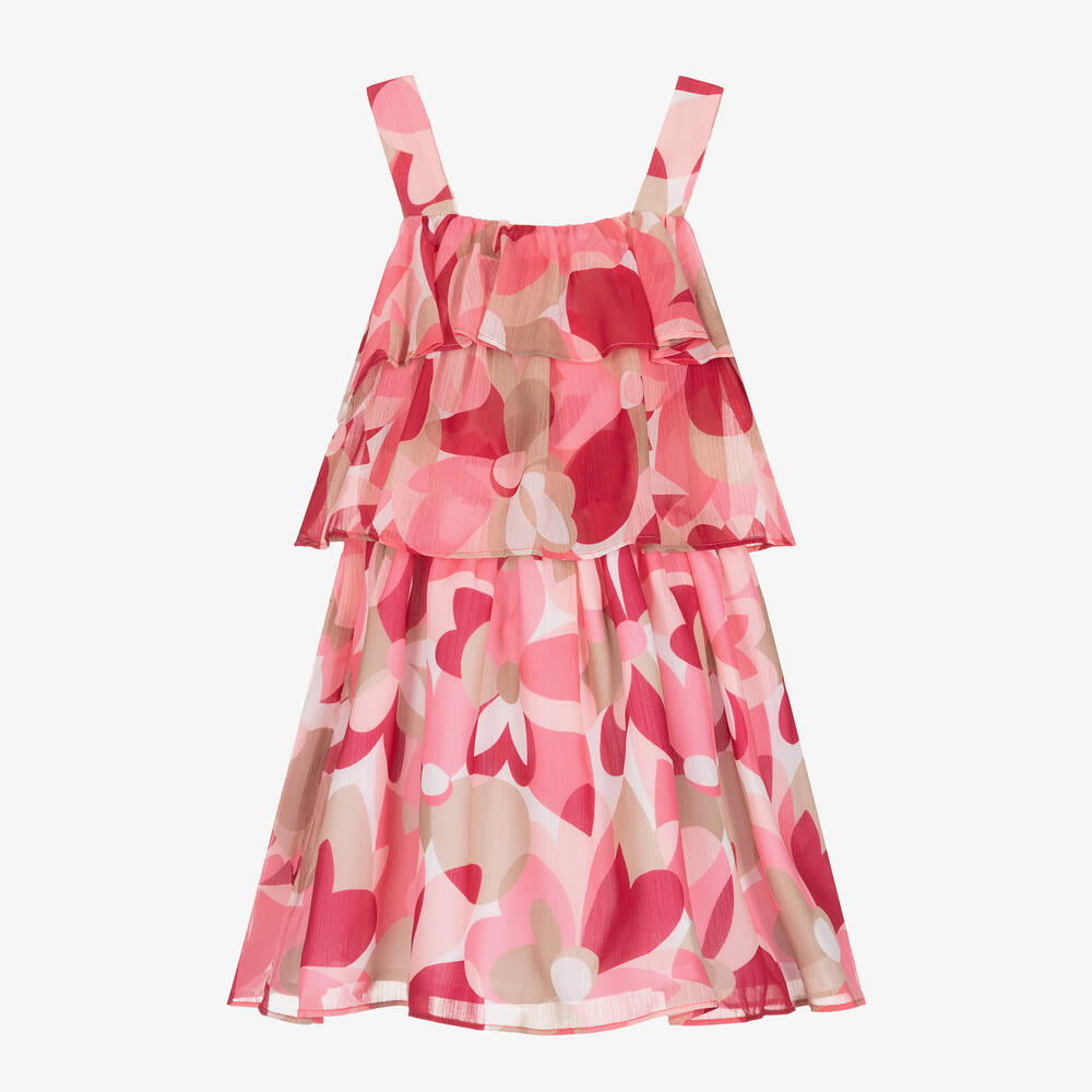 Mayoral - Girls Pink Floral Dress | Childrensalon