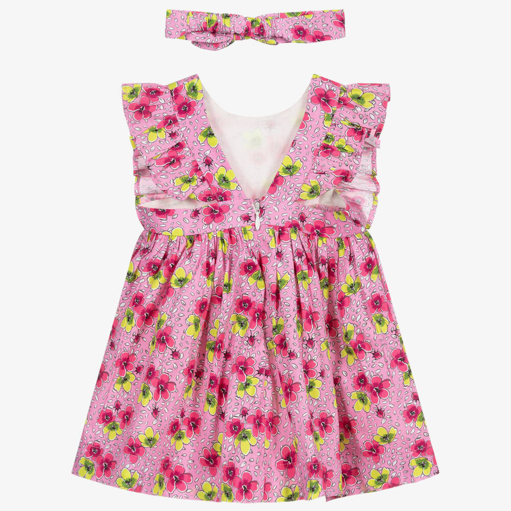 Mayoral-Розовая платье в цветочек с ободком для девочек | Childrensalon Outlet
