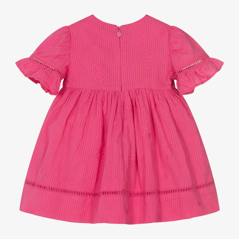 Mayoral-Girls Pink Floral Embroidered Dress | Childrensalon Outlet