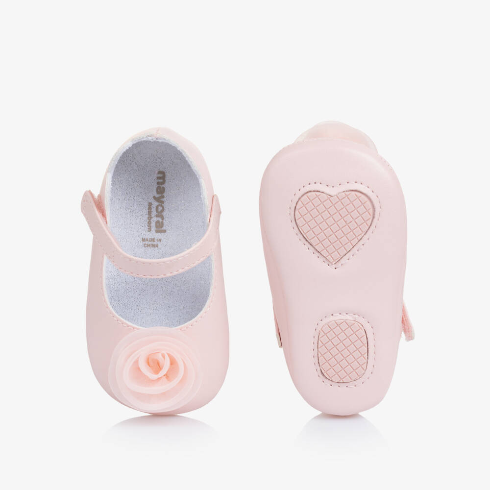Mayoral Newborn-Girls Pink Floral First Shoes | Childrensalon Outlet