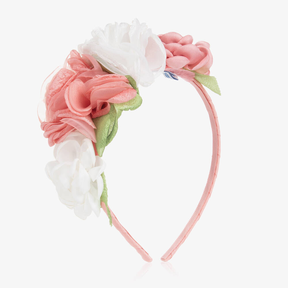 Mayoral - Girls Pink Floral Hairband | Childrensalon