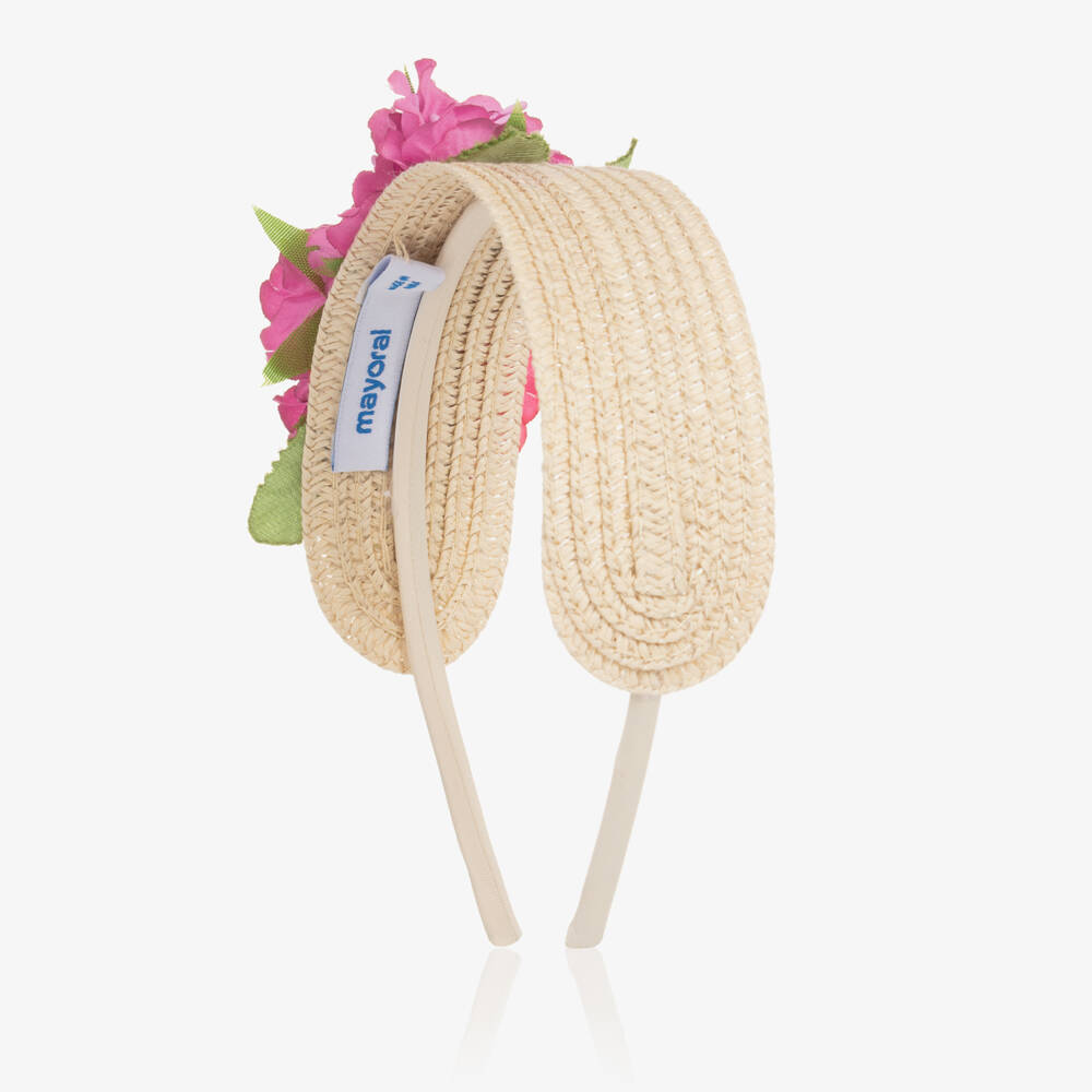 Mayoral-Ободок с цветами розовый для девочек | Childrensalon Outlet