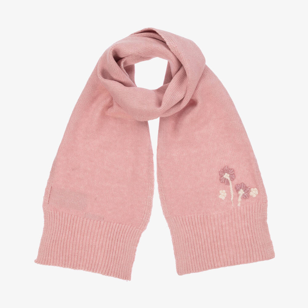 Mayoral-Girls Pink Floral Knit Accessory Set | Childrensalon Outlet
