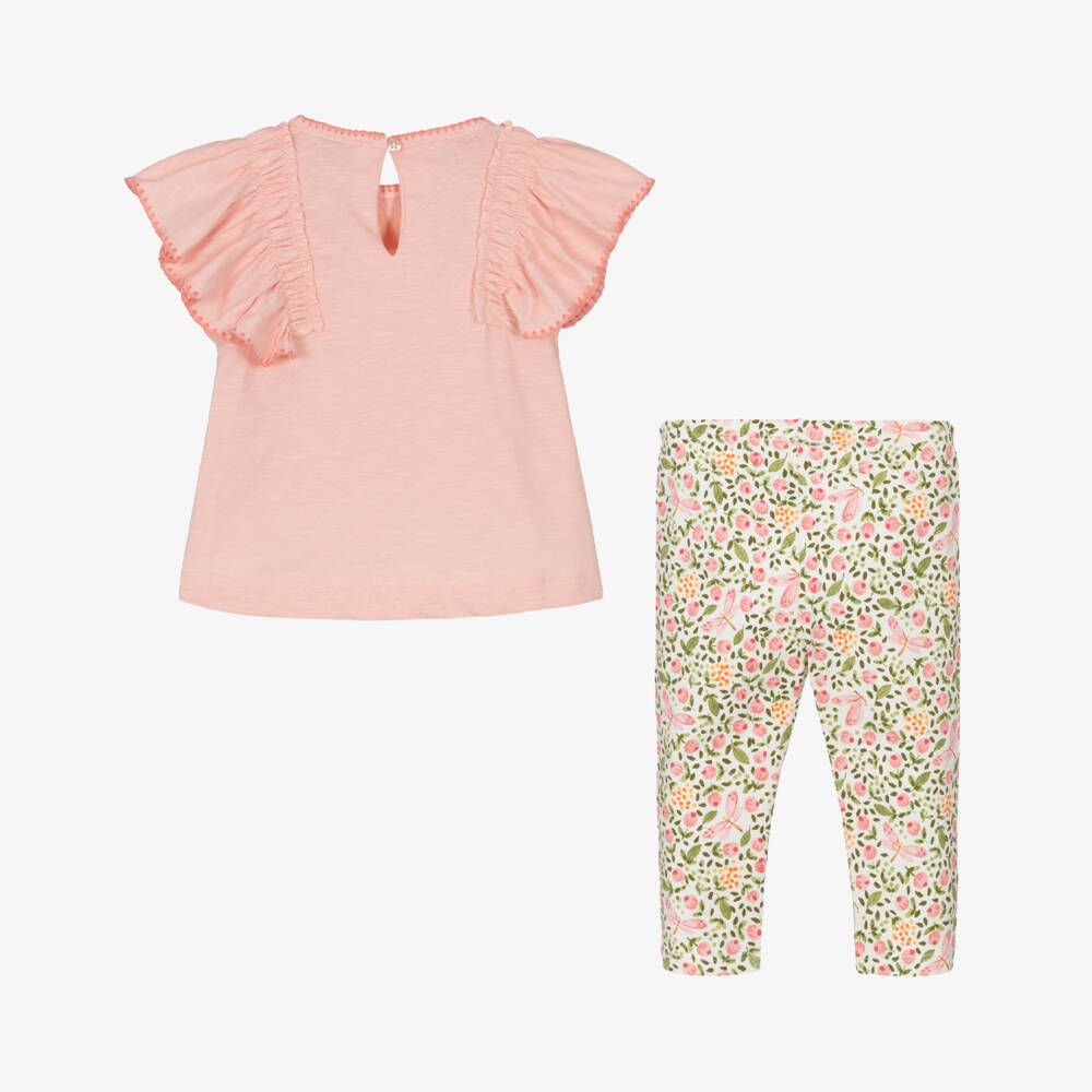 Mayoral-Girls Pink Floral Leggings Set | Childrensalon Outlet