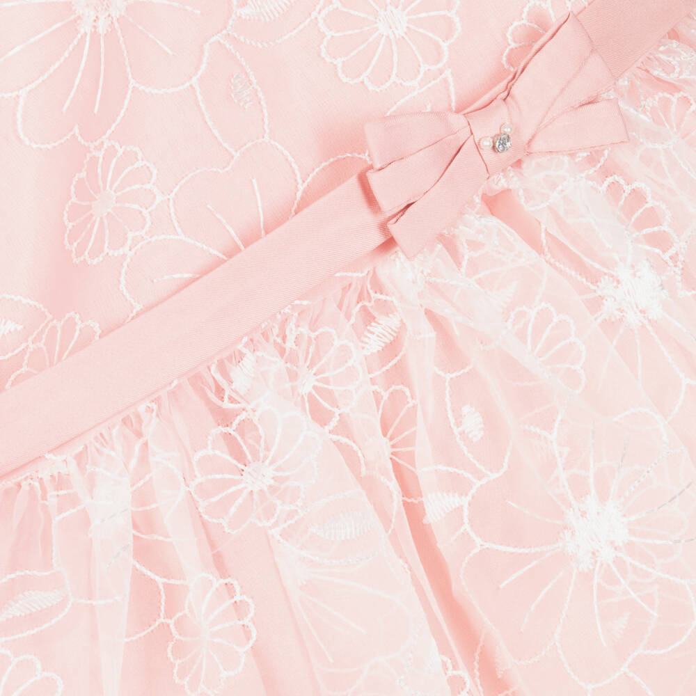Mayoral-Платье из органзы с цветочным узором для девочек розовое | Childrensalon Outlet