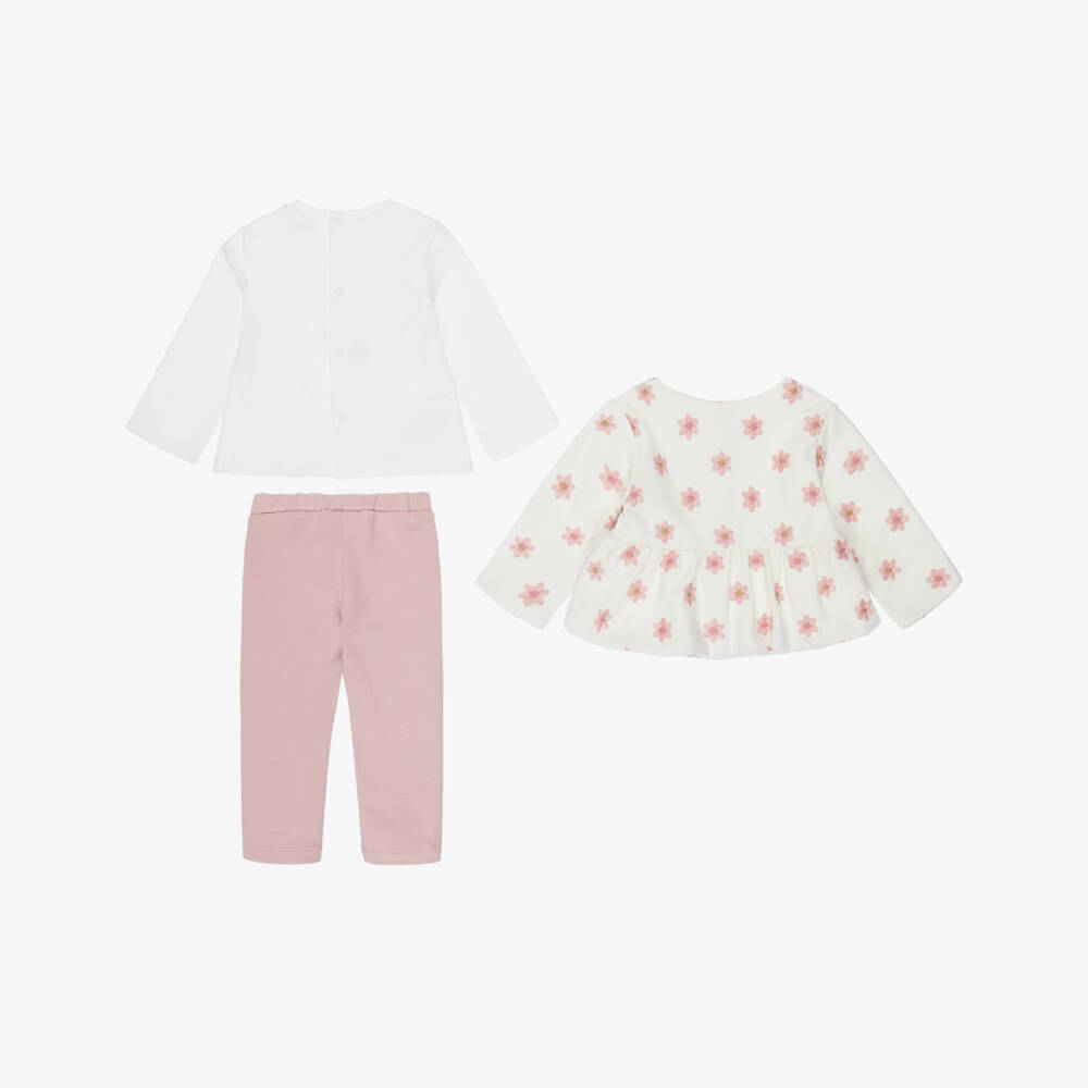 Mayoral Newborn-Girls Pink Floral Outfit Trio | Childrensalon Outlet