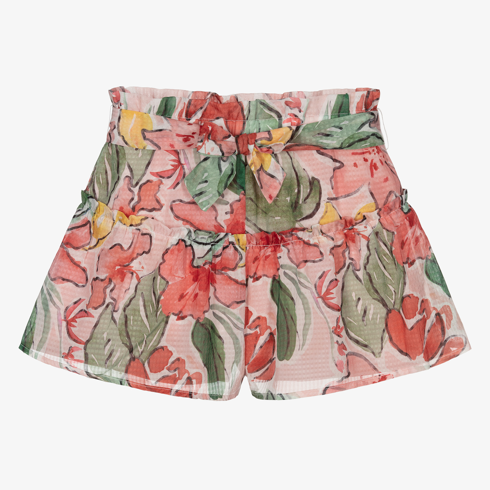 Mayoral - Girls Pink Floral Shorts | Childrensalon