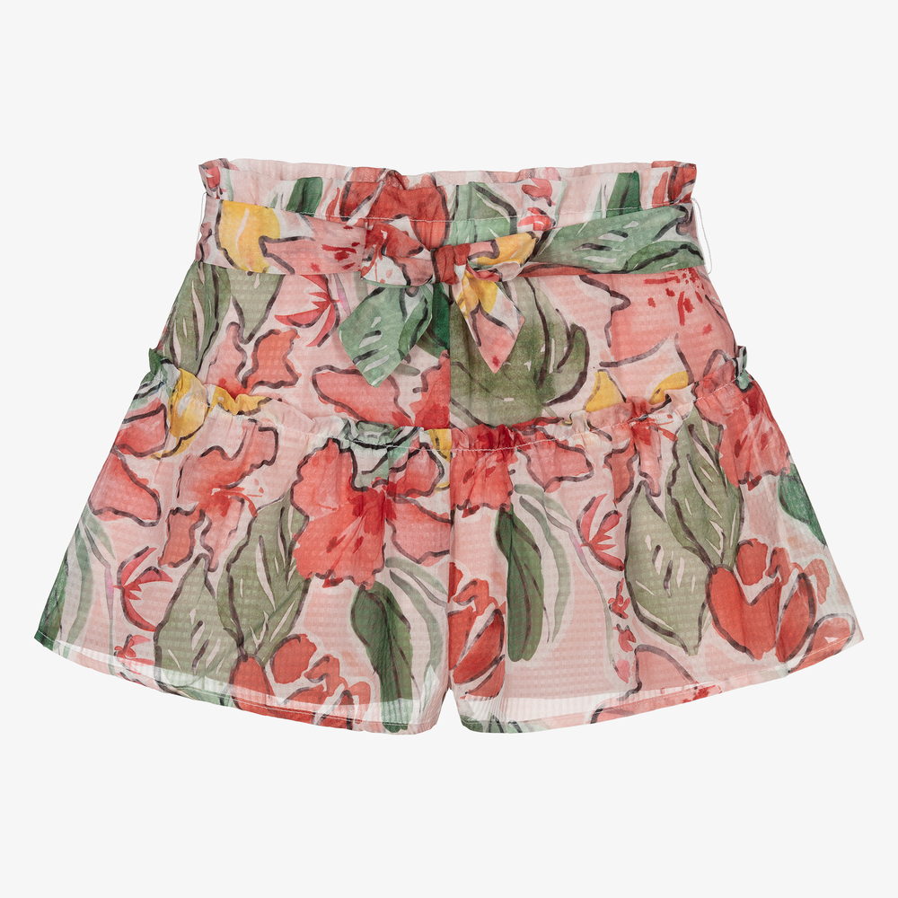 Mayoral - Rosa Shorts mit Blumen-Print (M) | Childrensalon