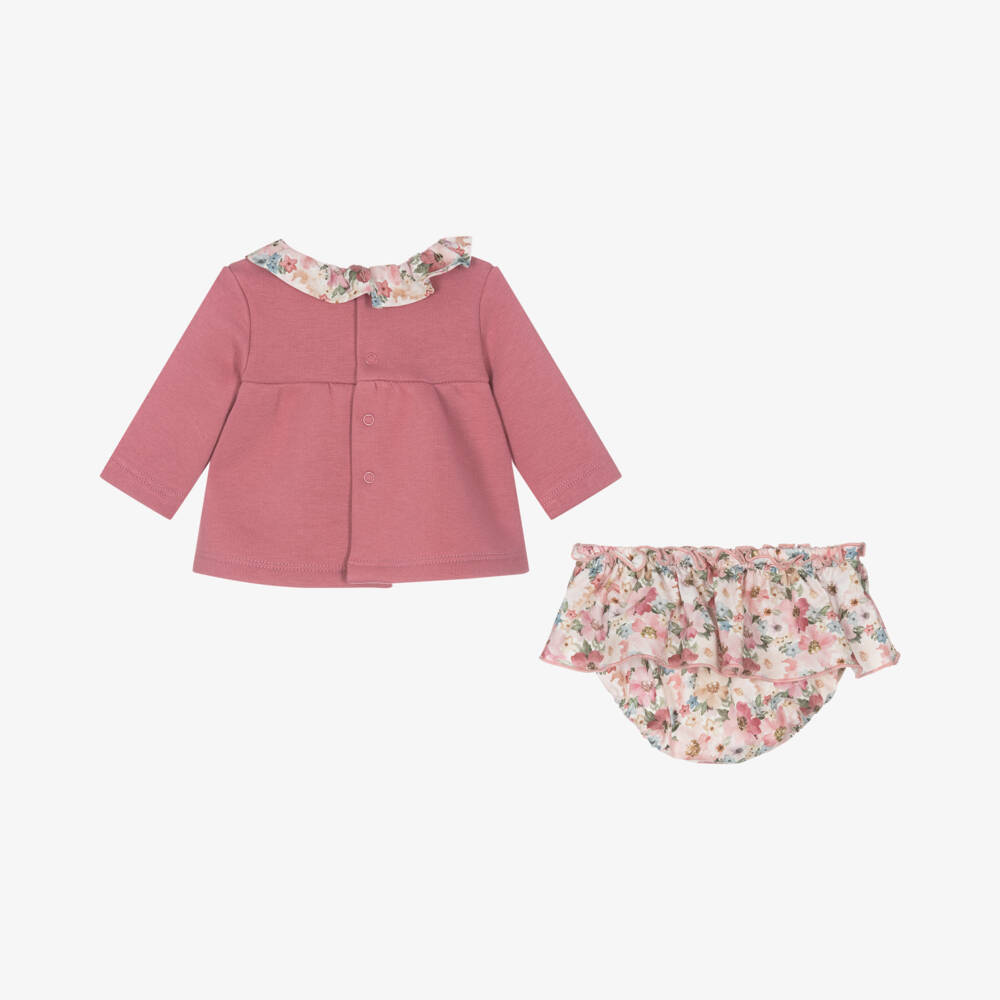 Mayoral Newborn-Girls Pink Floral Shorts Ensemble | Childrensalon Outlet