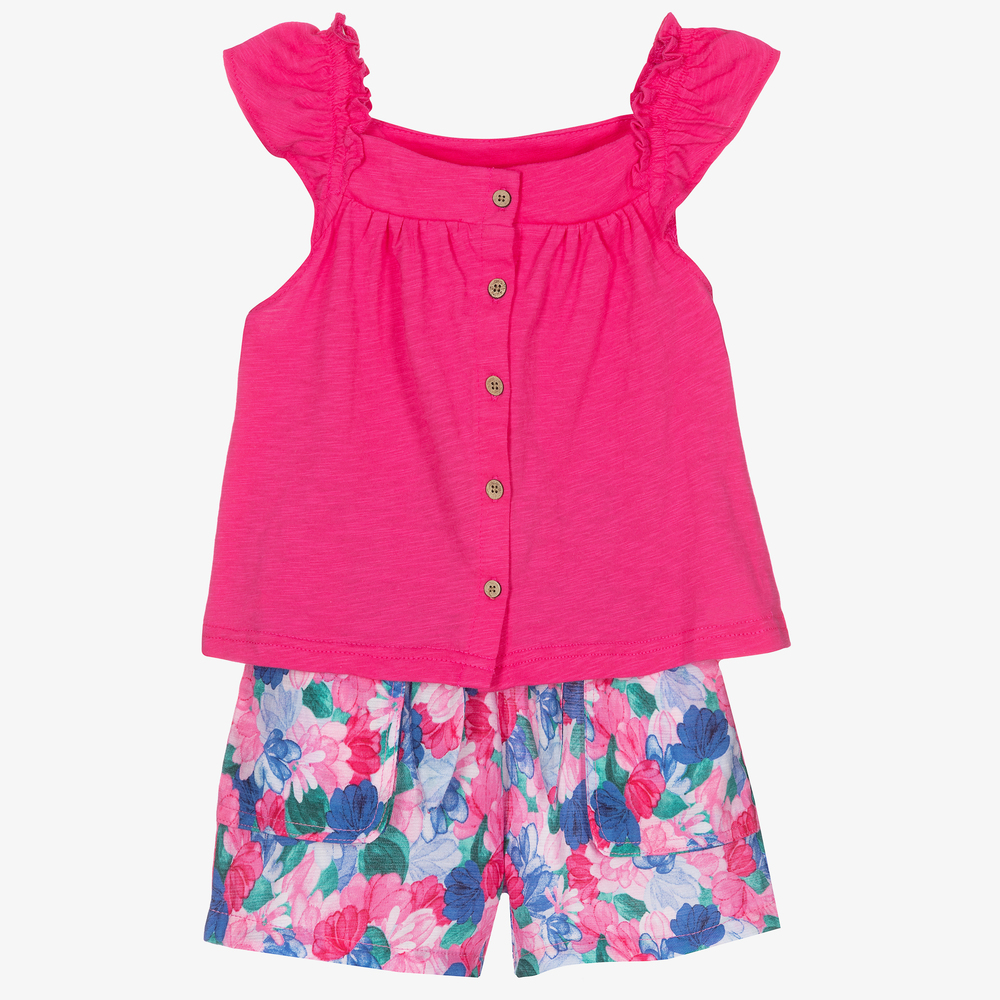 Mayoral - Розовый топ и шорты с цветами для девочек | Childrensalon