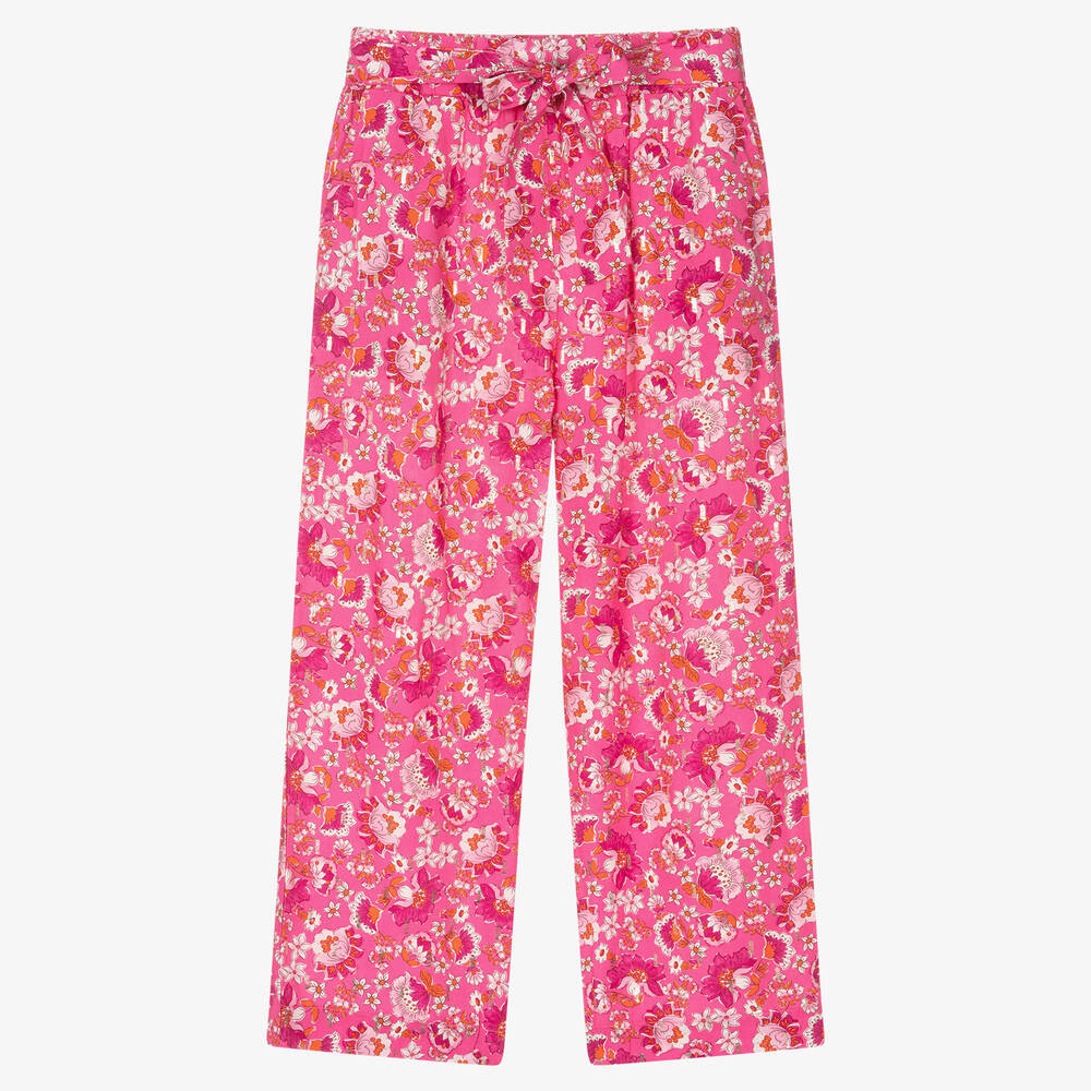 Mayoral - Pantalon large rose à fleurs fille | Childrensalon