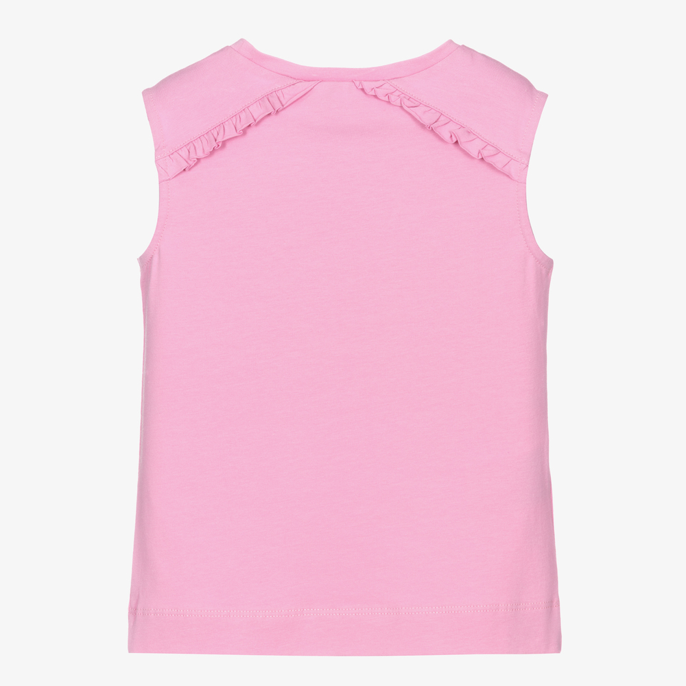 Mayoral-Girls Pink Flower Cotton Top | Childrensalon Outlet