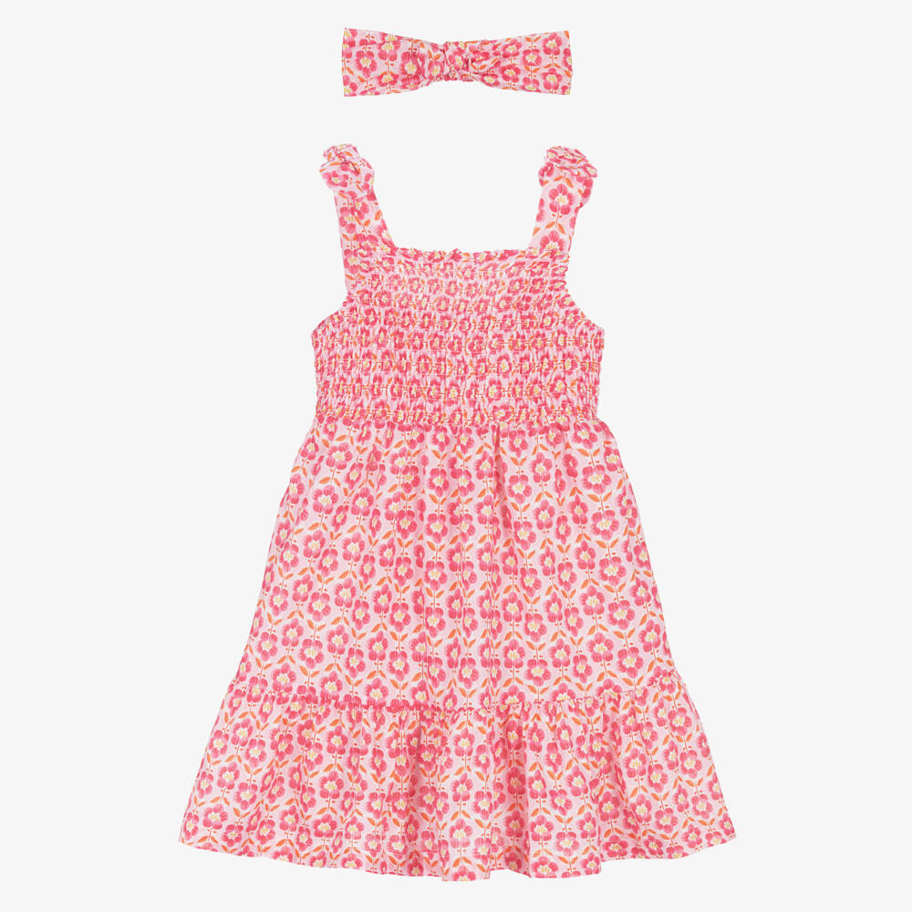 Mayoral-Girls' Pink Flower Dress Set | Childrensalon Outlet