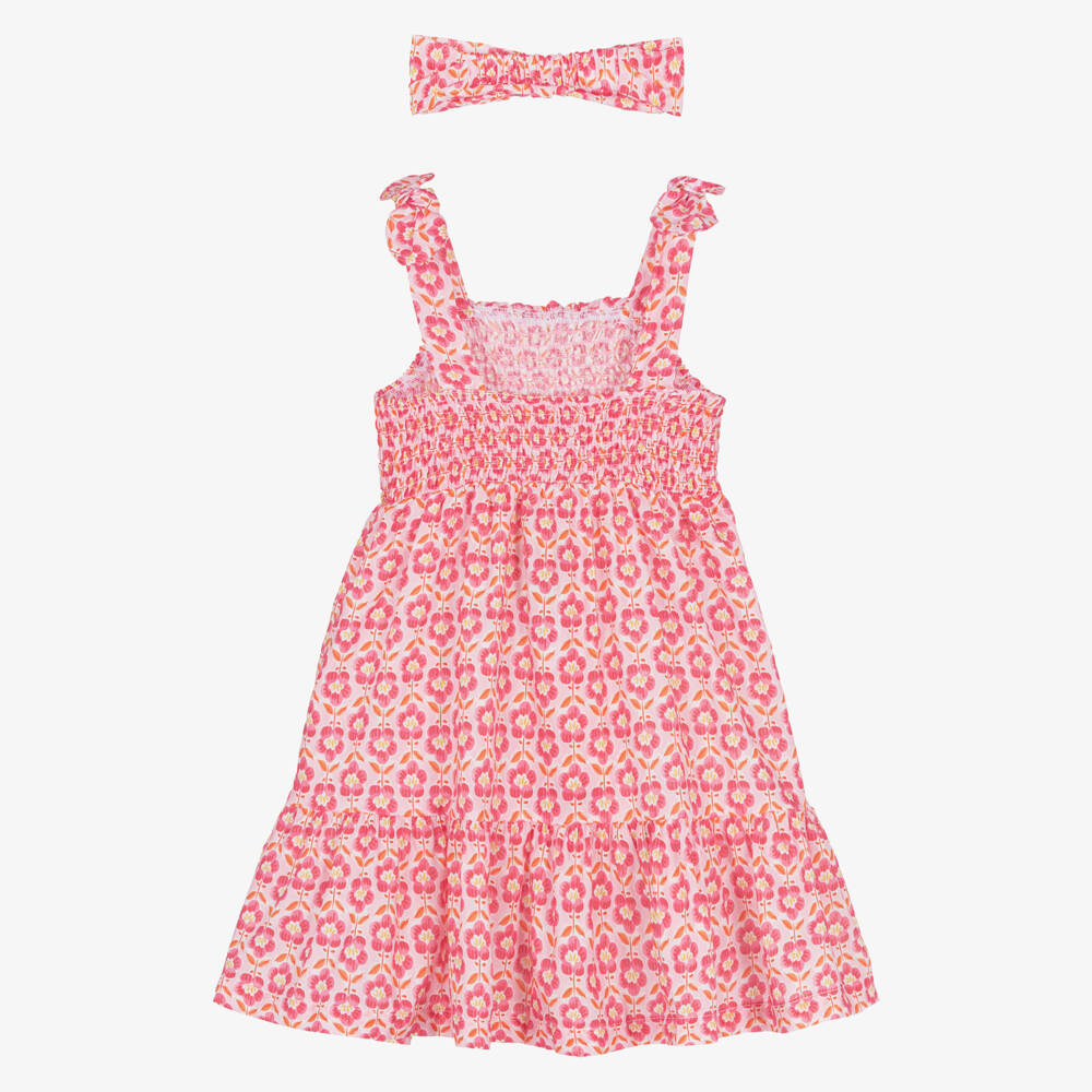 Mayoral-Girls' Pink Flower Dress Set | Childrensalon Outlet