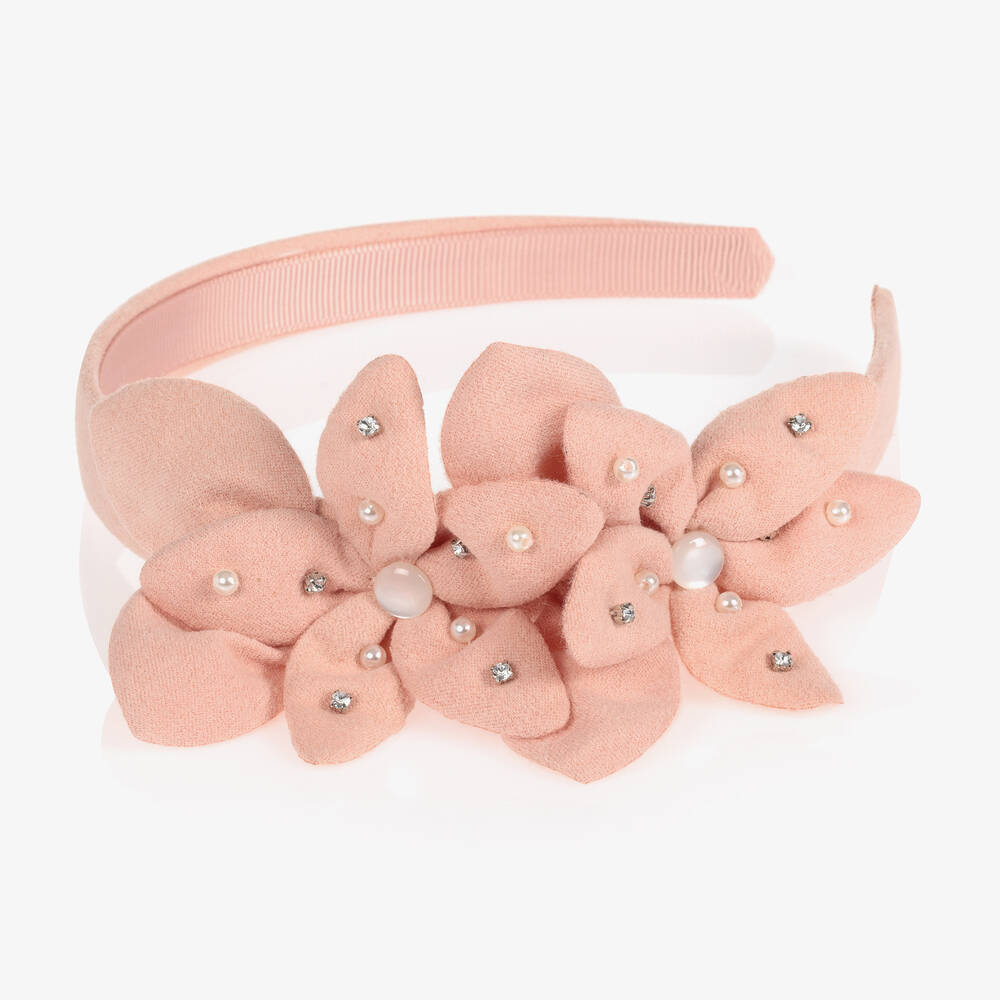 Mayoral-Розовый ободок с цветами для девочек | Childrensalon Outlet