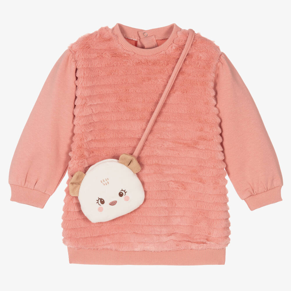 Mayoral - Ensemble robe rose en peluche Fille | Childrensalon