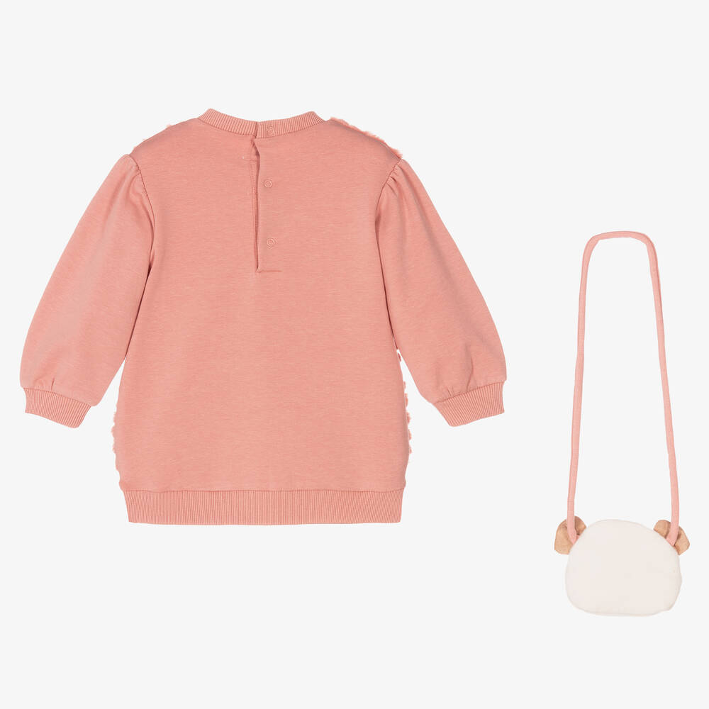 Mayoral-Girls Pink Fluffy Dress Set | Childrensalon Outlet