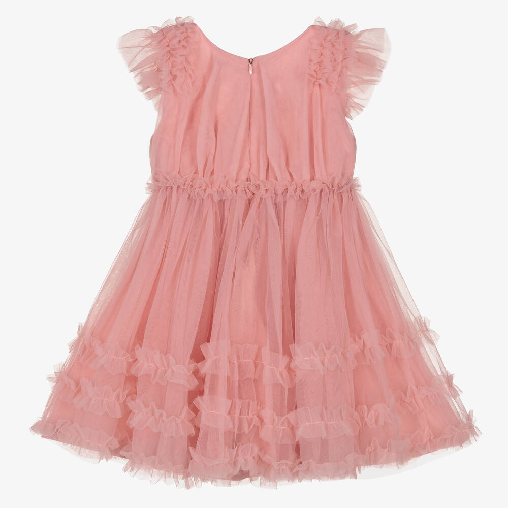 Mayoral - Girls Pink Frilled Tulle Dress | Childrensalon Outlet