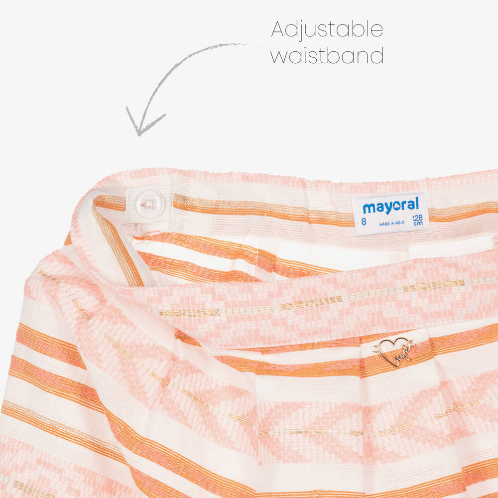 Mayoral-Girls Pink Geometric Cotton Shorts | Childrensalon Outlet