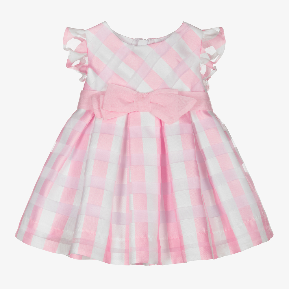 Mayoral - Girls Pink Gingham Dress | Childrensalon