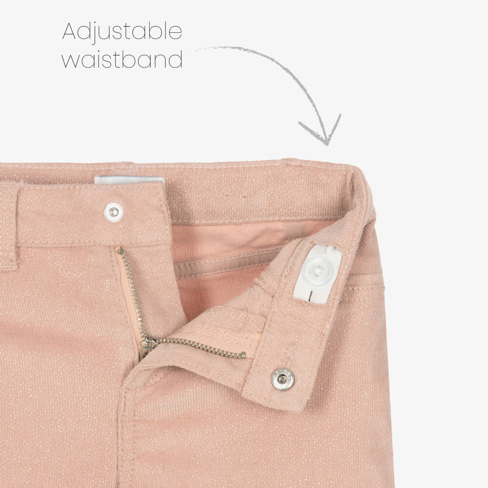 Mayoral-Розовые вельветовые брюки с блестками | Childrensalon Outlet