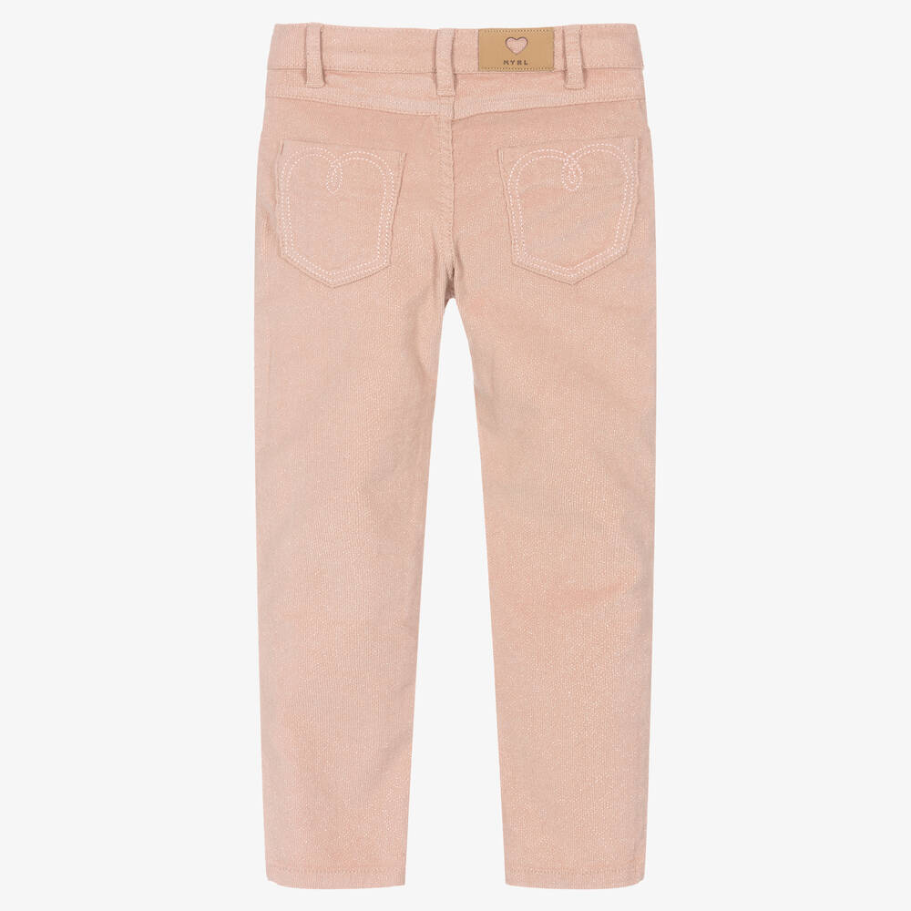 Mayoral-Розовые вельветовые брюки с блестками | Childrensalon Outlet