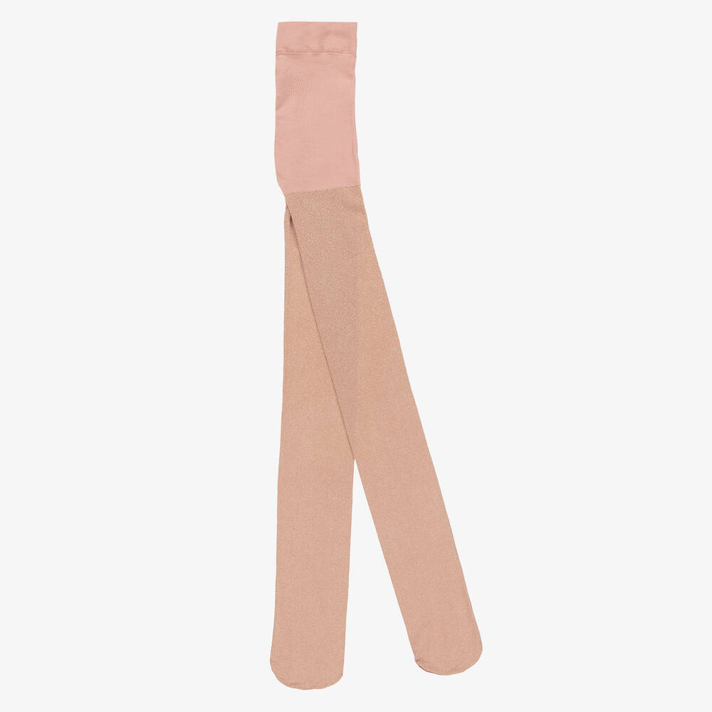 Mayoral-Girls Pink & Gold Glitter Tights | Childrensalon Outlet