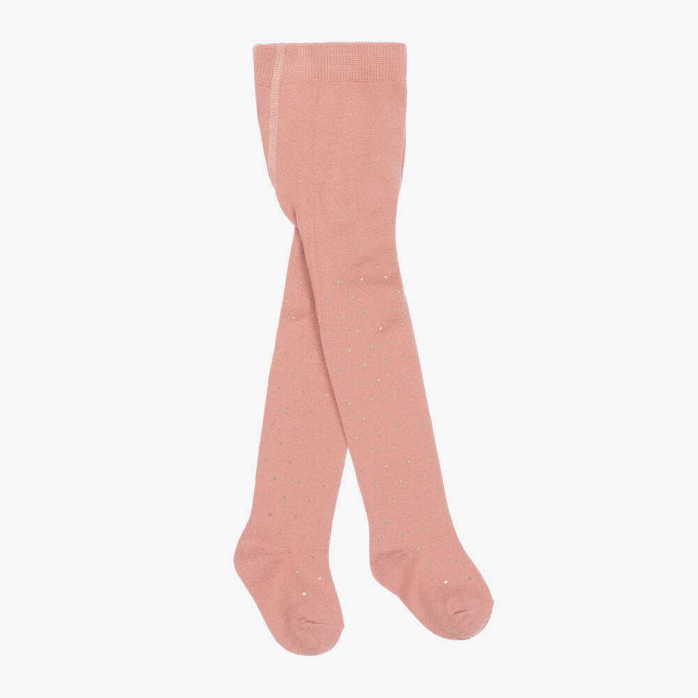 Mayoral-Girls Pink Gold Spotted Tights | Childrensalon Outlet