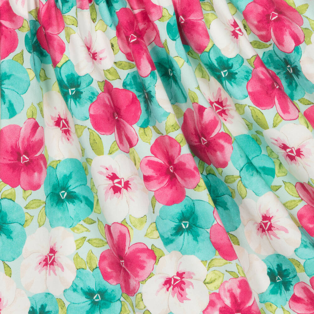 Mayoral-Girls Pink & Green Floral Cotton Dress | Childrensalon Outlet