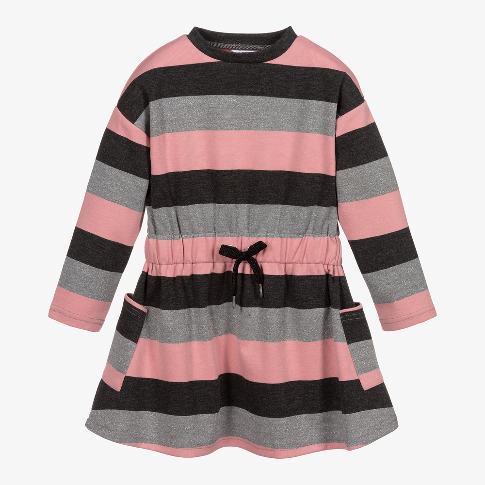 Mayoral-Pозово-серое платье из джерси для девочек | Childrensalon Outlet