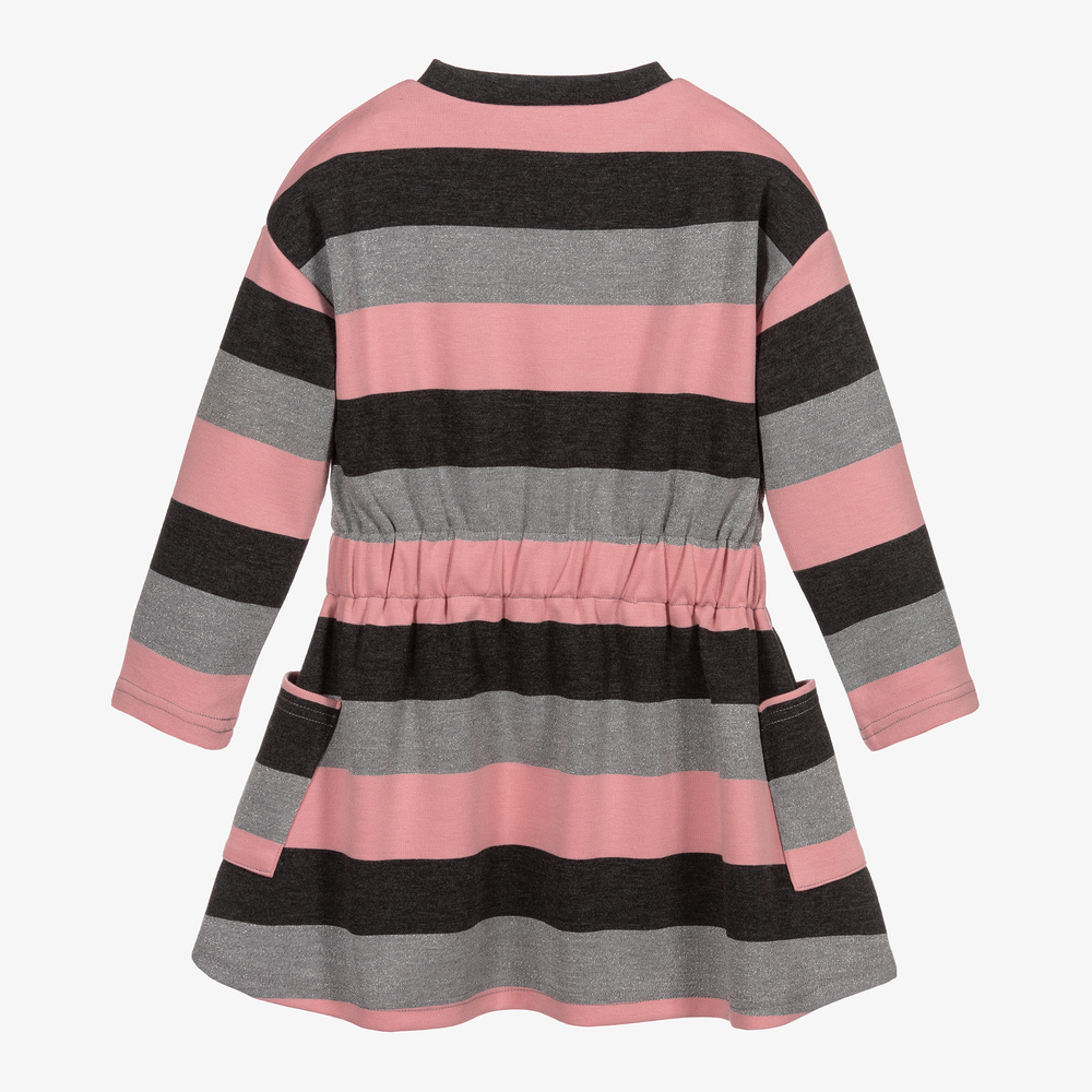 مايورال-فستان جيرسي لون زهري ورمادي | Childrensalon Outlet