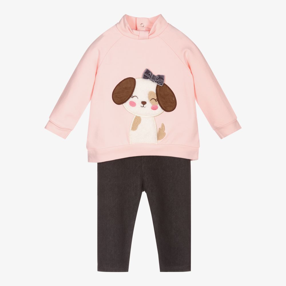 Mayoral-Girls Pink & Grey Leggings Set | Childrensalon Outlet