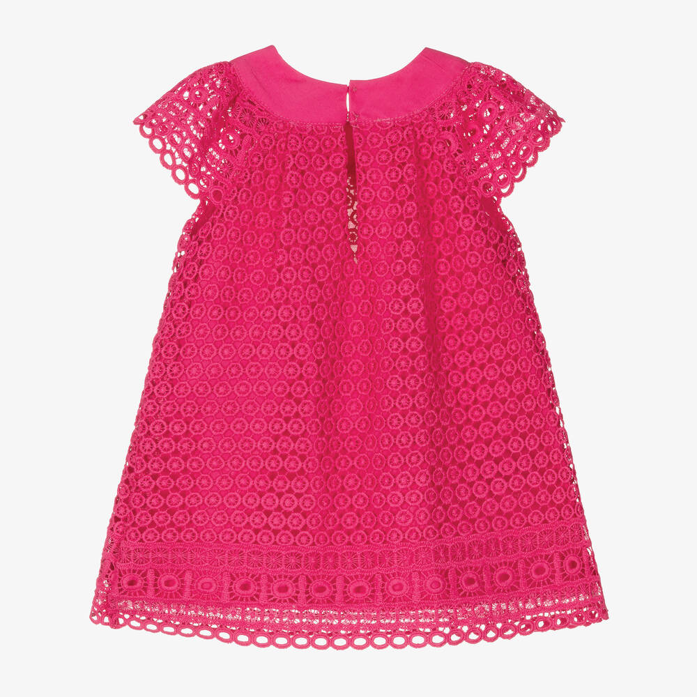 مايورال-فستان أطفال بناتي دانتيل جوبير لون زهري | Childrensalon Outlet