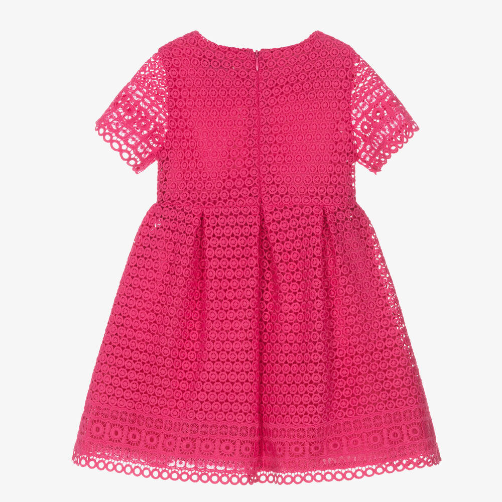 Mayoral-Girls Pink Guipure Lace Dress | Childrensalon Outlet