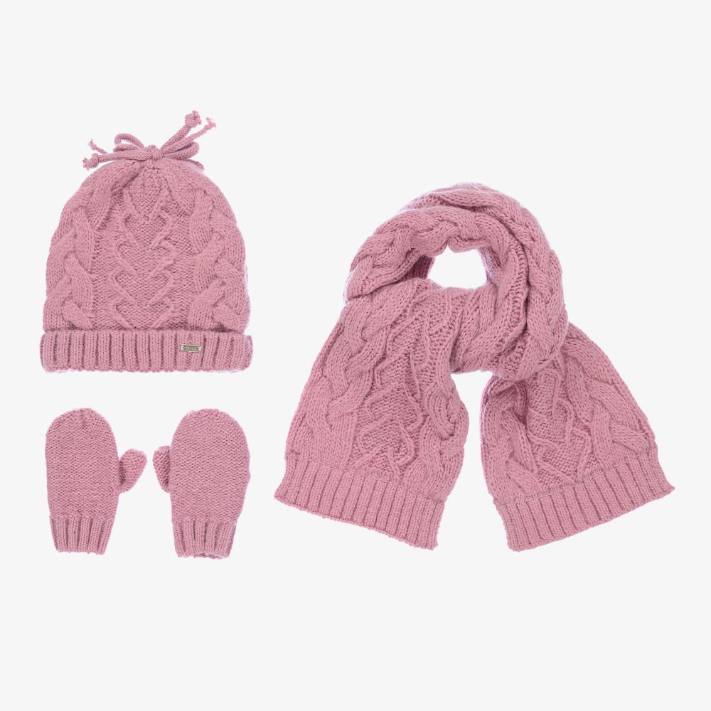 Mayoral - Girls Pink Hat Set | Childrensalon