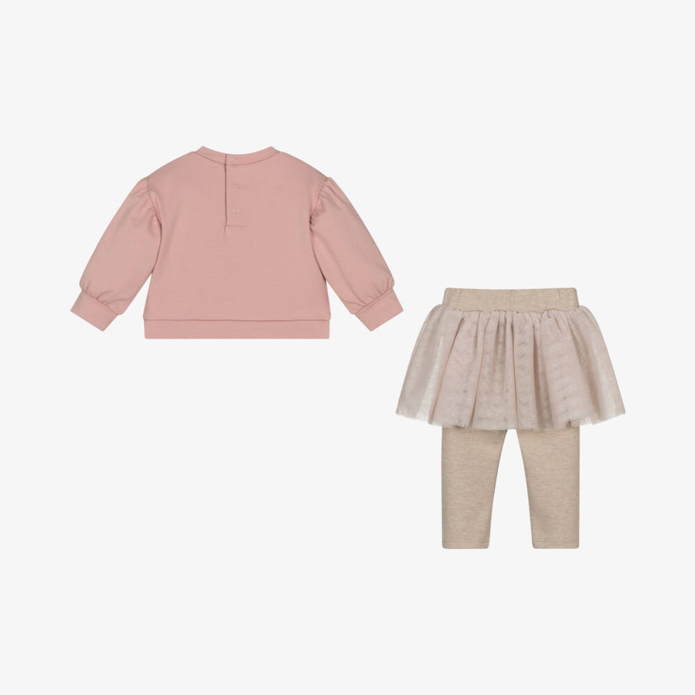 Mayoral-Girls Pink Heart Tulle Outfit | Childrensalon Outlet