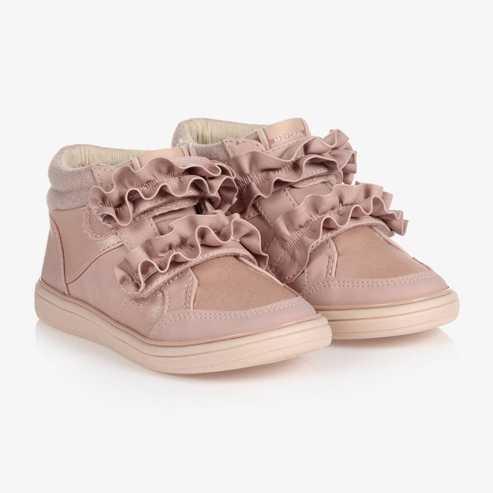 Mayoral - Girls Pink High-Top Trainers | Childrensalon