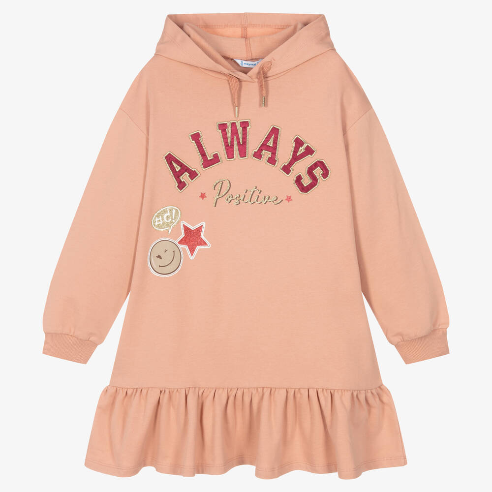 Mayoral-Girls Pink Hoodie Dress | Childrensalon Outlet