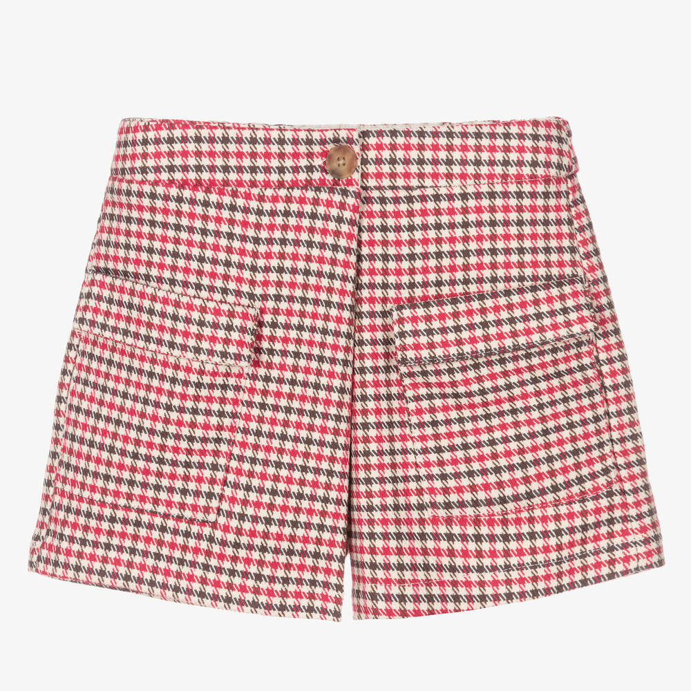 Mayoral-Girls Pink Houndstooth Skort | Childrensalon Outlet