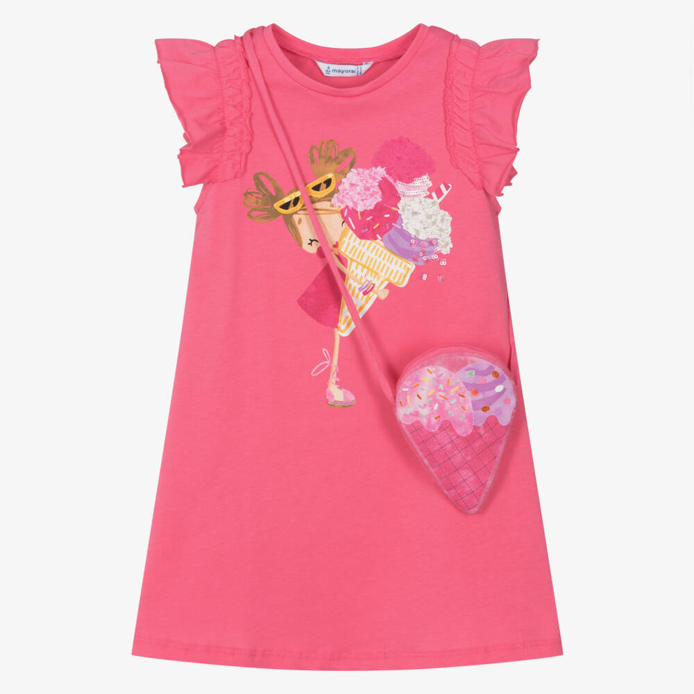 Mayoral-Girls Pink Ice Cream Dress Ensemble | Childrensalon Outlet