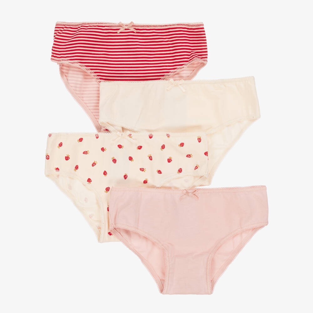 Mayoral-Girls Pink & Ivory Cotton Briefs | Childrensalon Outlet