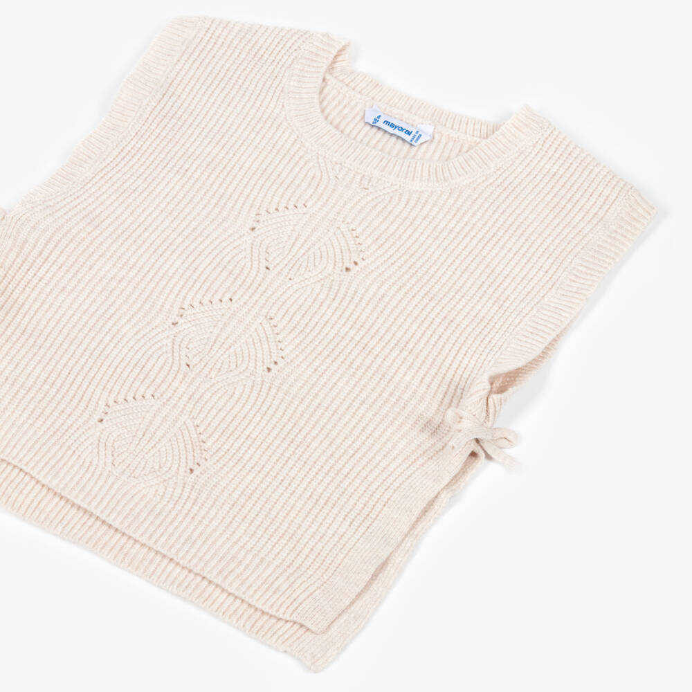 Mayoral-Girls Pink & Ivory Floral Jersey Dress Set | Childrensalon Outlet