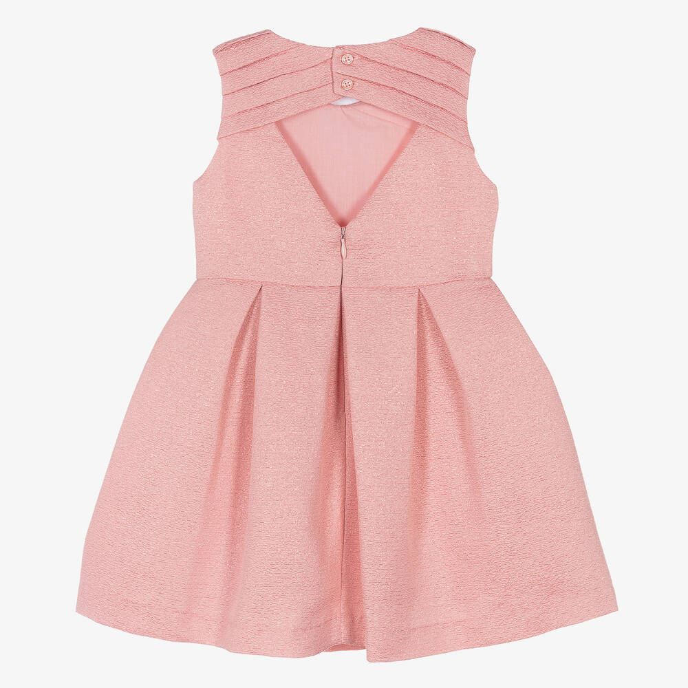 Mayoral - Girls Pink Jacquard Dress | Childrensalon Outlet
