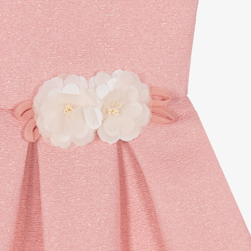 Mayoral Girls Pink Jacquard Dress Childrensalon Outlet