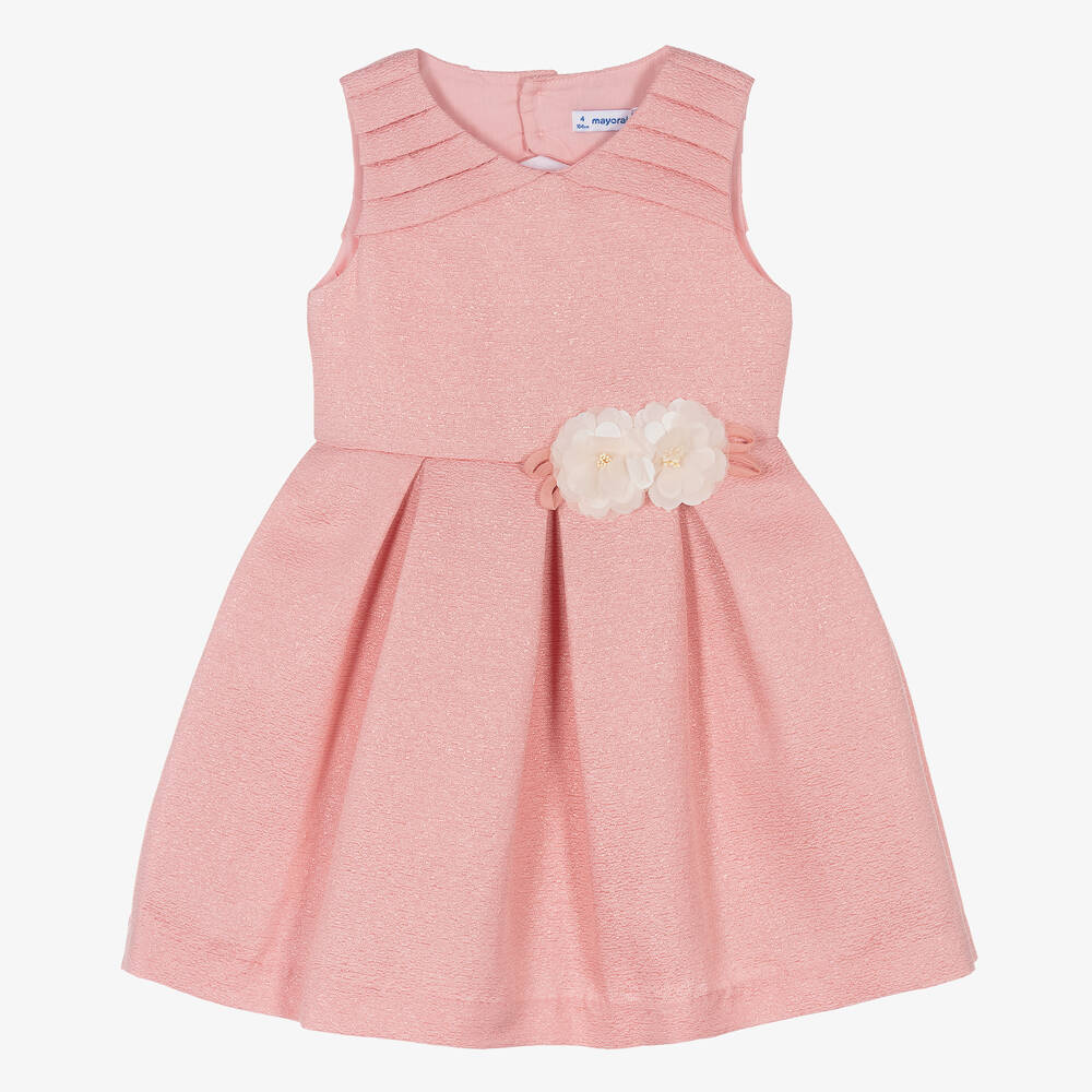 Mayoral - Rosa Jacquard-Kleid für Mädchen | Childrensalon