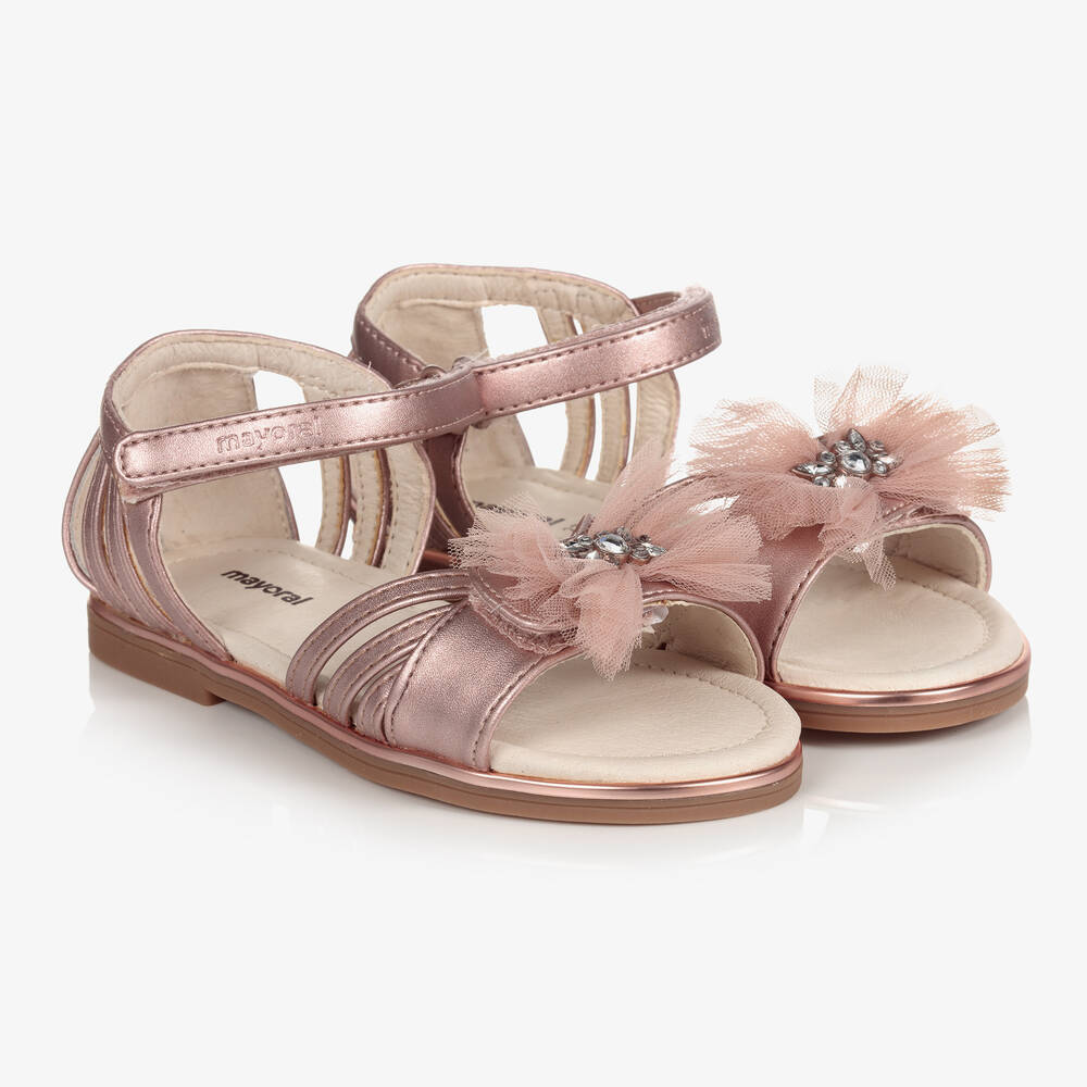 Mayoral - Girls Pink Jewelled Sandal | Childrensalon