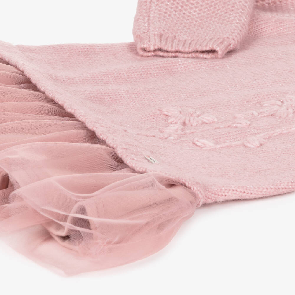 Mayoral-Girls Pink Knit and Tulle Dress | Childrensalon Outlet